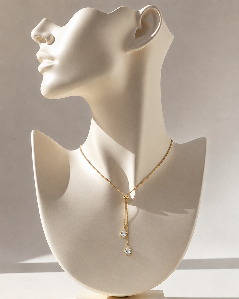 Elegant Dual Drop Adjustable Necklace