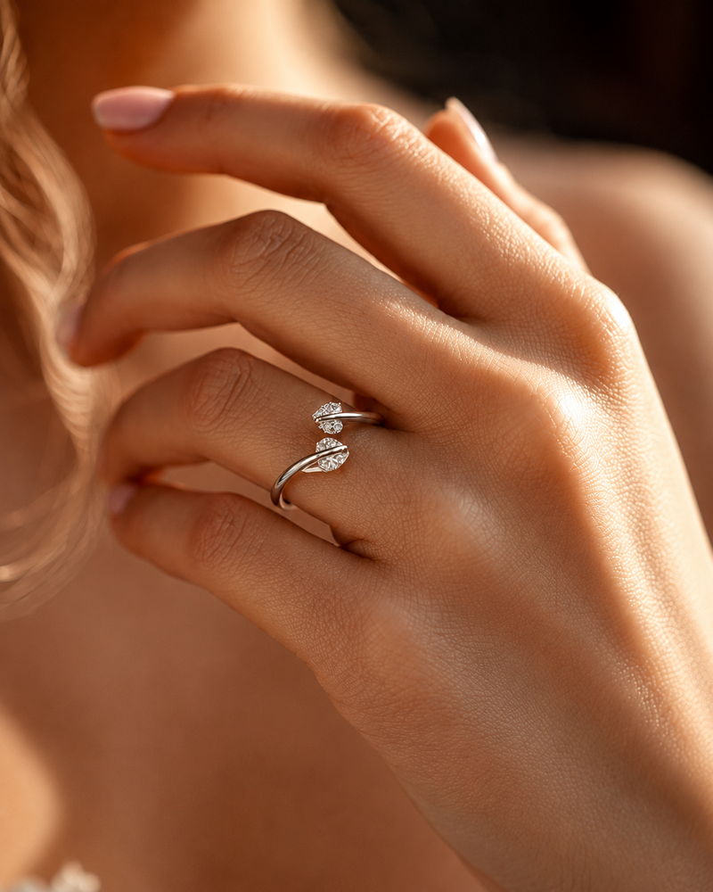 Twin Heart Wrap Ring
