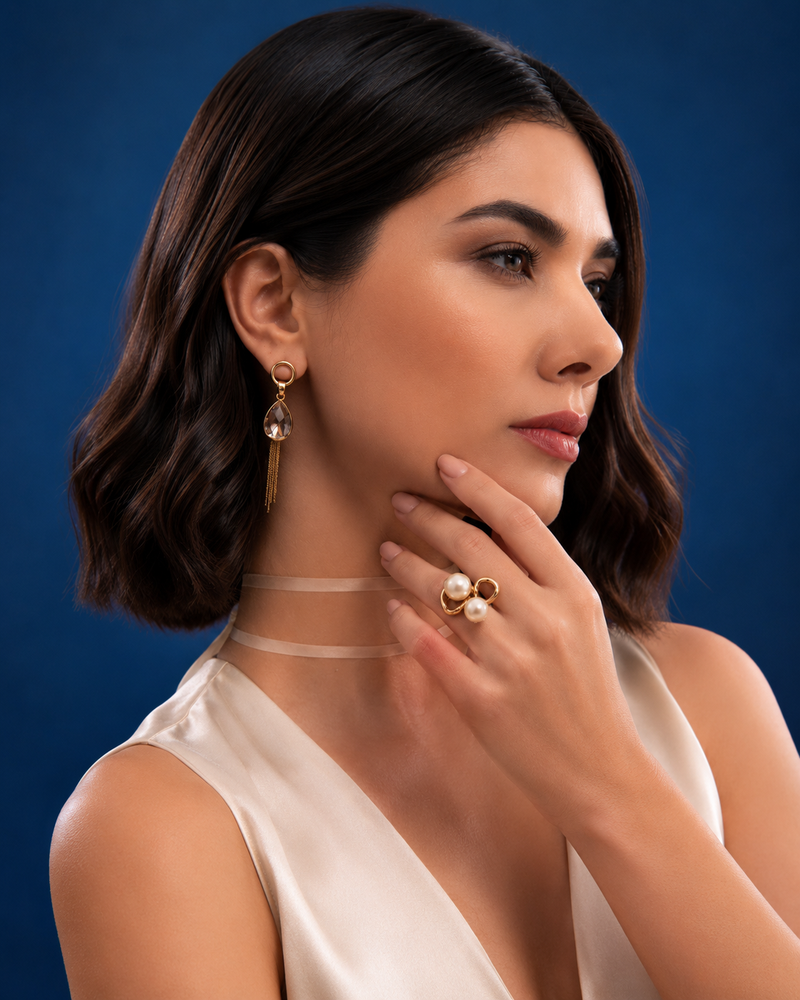 Veloura Crystal Tassel Earrings