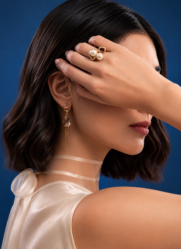 Veloura Crystal Tassel Earrings