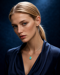 Ocean Glow Oval Pendant Necklace