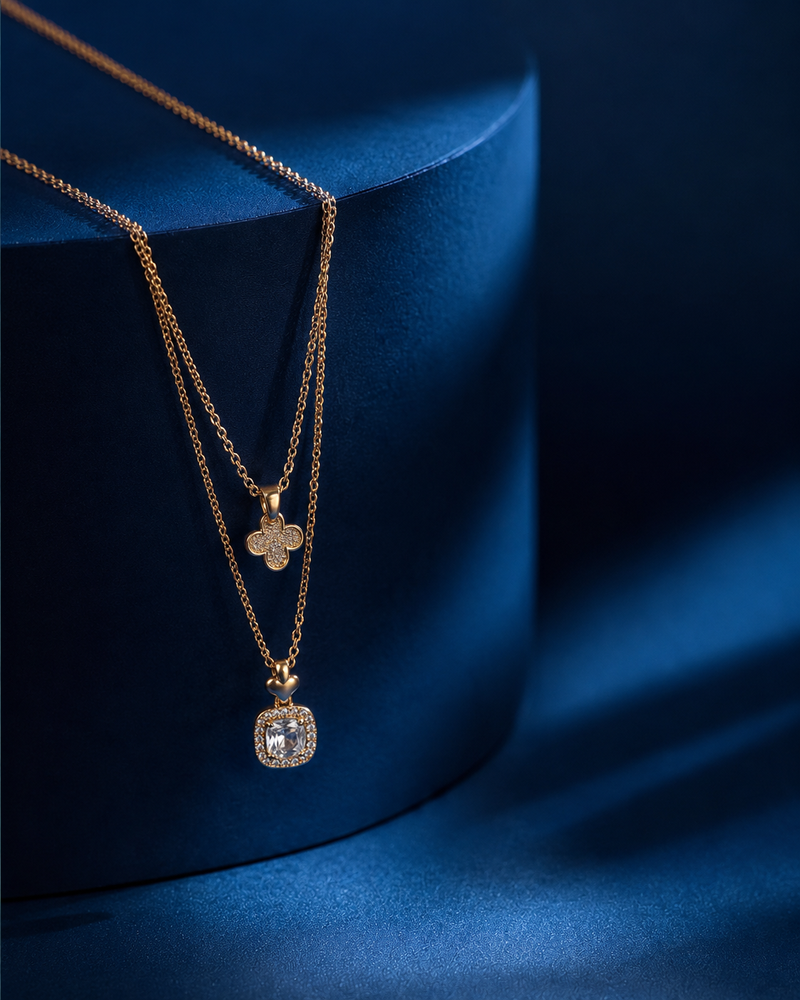 Aurielle Double Charm Layered Necklace
