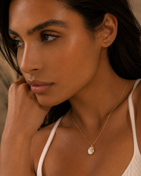 Golden Sunbeam Pearl Pendant Necklace