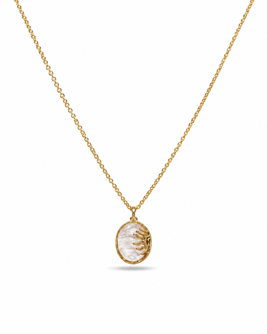 Golden Sunbeam Pearl Pendant Necklace