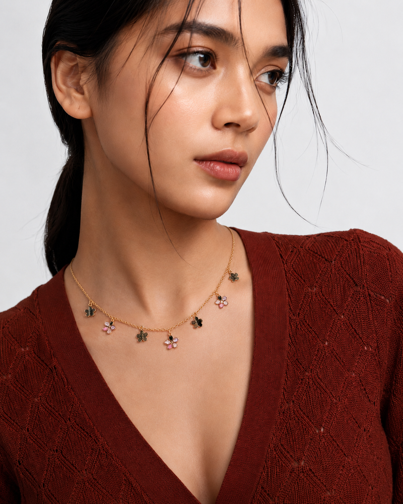 Midnight Flutter Charm Necklace