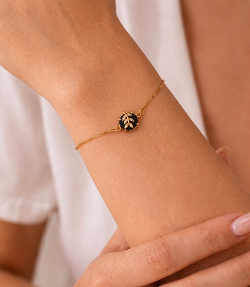 Midnight Leaf Bracelet