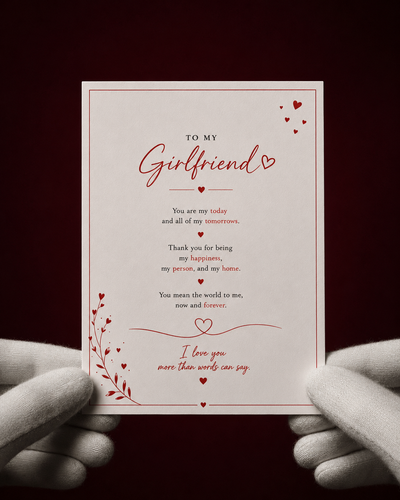 To My Girlfriend — Love Message Card