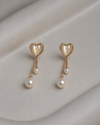 Luna Pearl Heart Earrings