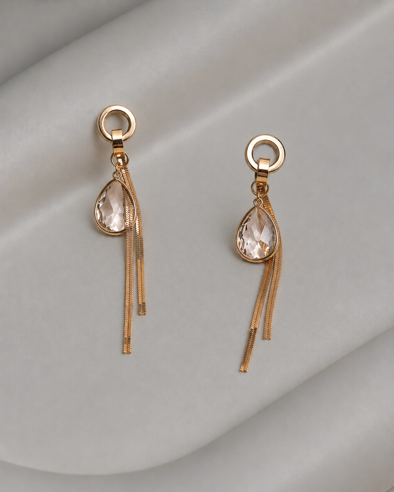Veloura Crystal Tassel Earrings