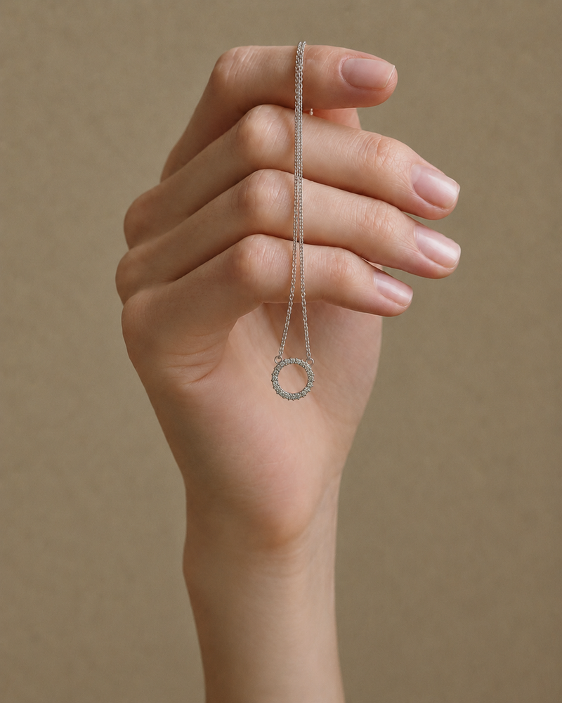 Celestial Spark Halo Necklace