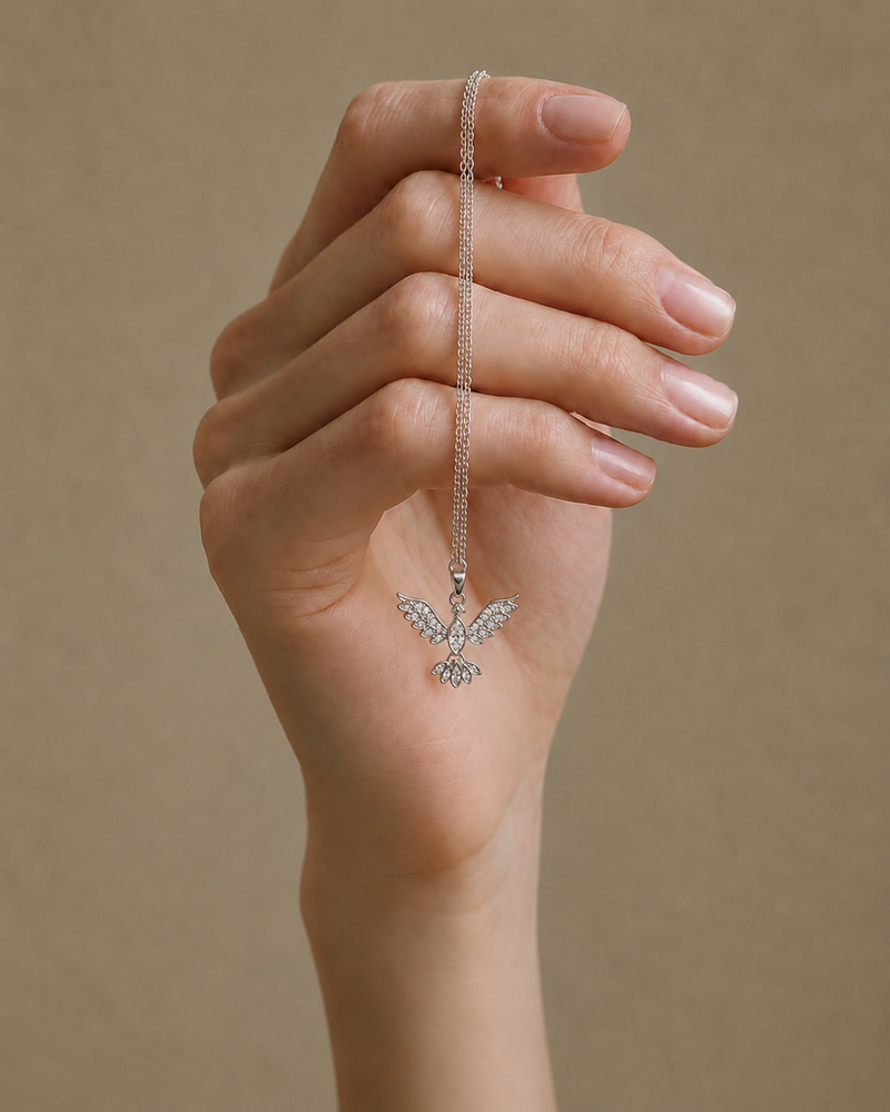Celestial Angel Wing Pendant Necklace