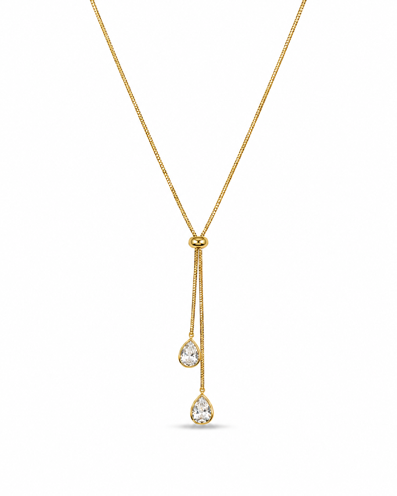 Elegant Dual Drop Adjustable Necklace