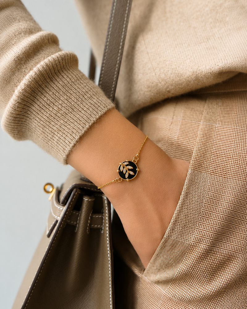 Midnight Leaf Bracelet