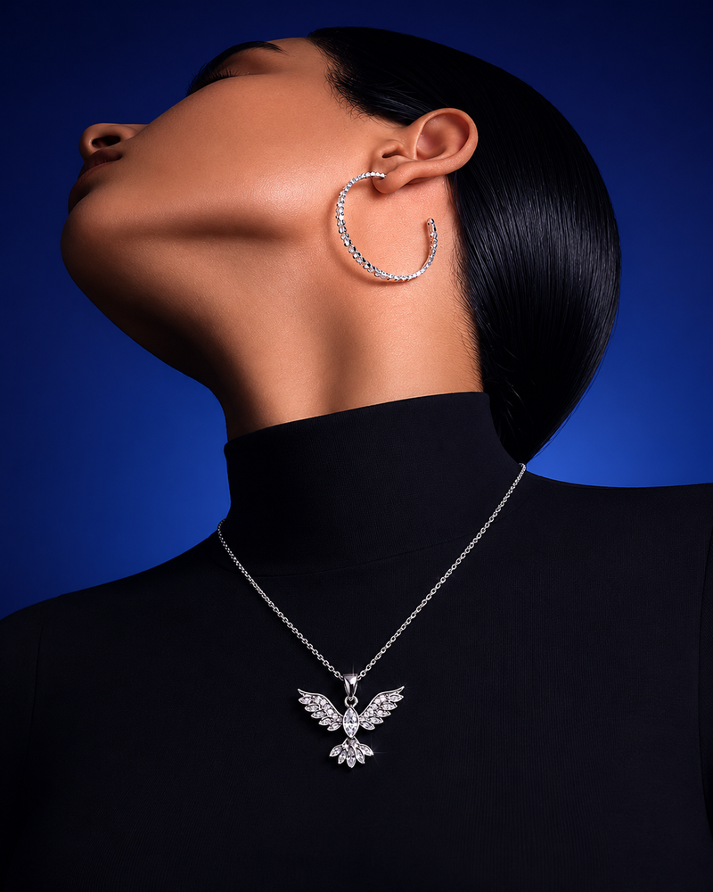 Celestial Angel Wing Pendant Necklace