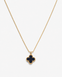 Midnight Clover Pendant Necklace