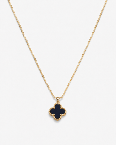Midnight Clover Pendant Necklace