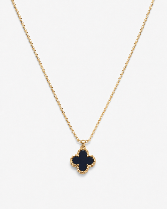 Midnight Clover Pendant Necklace