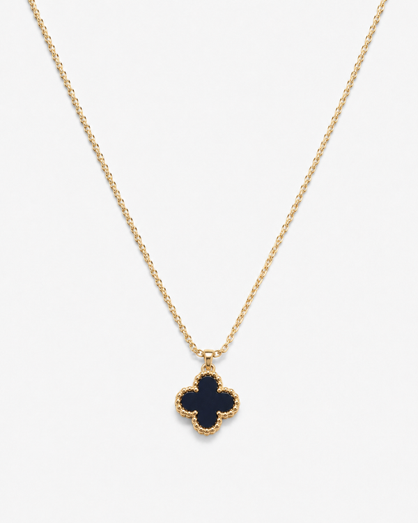 Midnight Clover Pendant Necklace