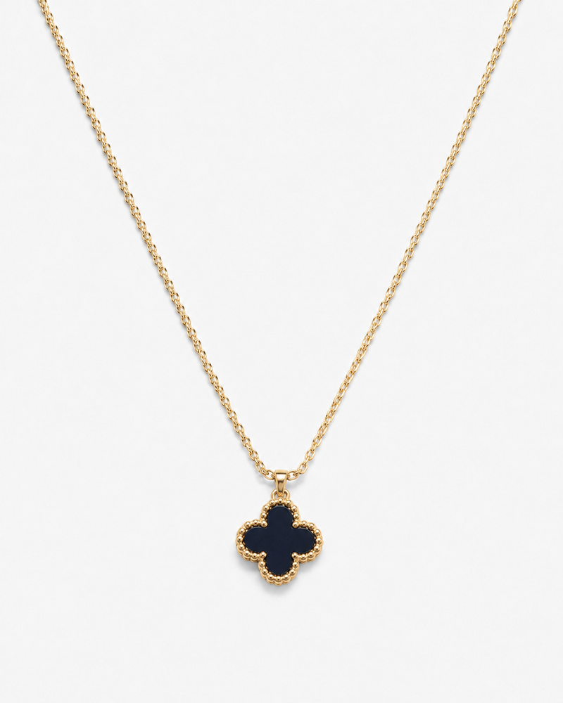 Midnight Clover Pendant Necklace