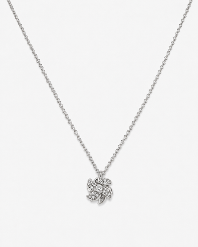 Sparkling Floral Swirl Pendant Necklace
