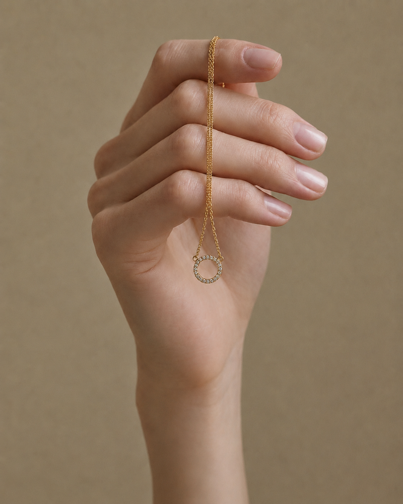 Celestial Spark Halo Necklace