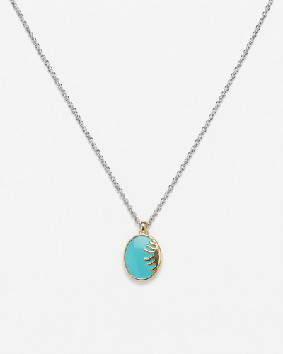 Ocean Glow Oval Pendant Necklace